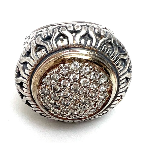NATURAL DIAMOND & 925 STERLING SILVER UNISEX STATMENT RING JEWELRY